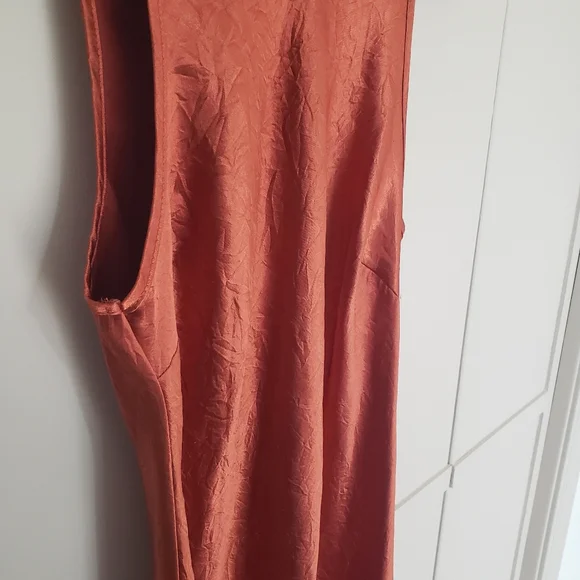 House of Harlow 1960 Copper Silky Midi/Maxi Slip Dress Small - Picture 9 of 13